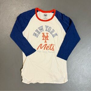 47 New York Mets Long Sleeve Tee - Blue and White